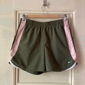 Nike green, pink, athletic shorts medium y2k pockets